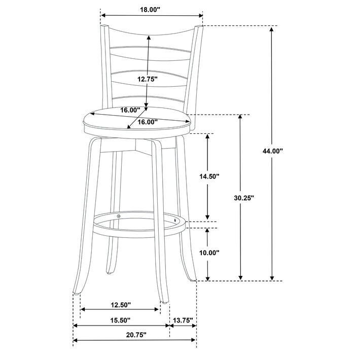 Murphy Wood Pub Height Swivel Bar Chair Dark Brown