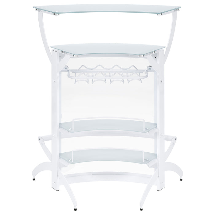 Dallas 2-shelf Curved Freestanding Home Bar Cabinet White