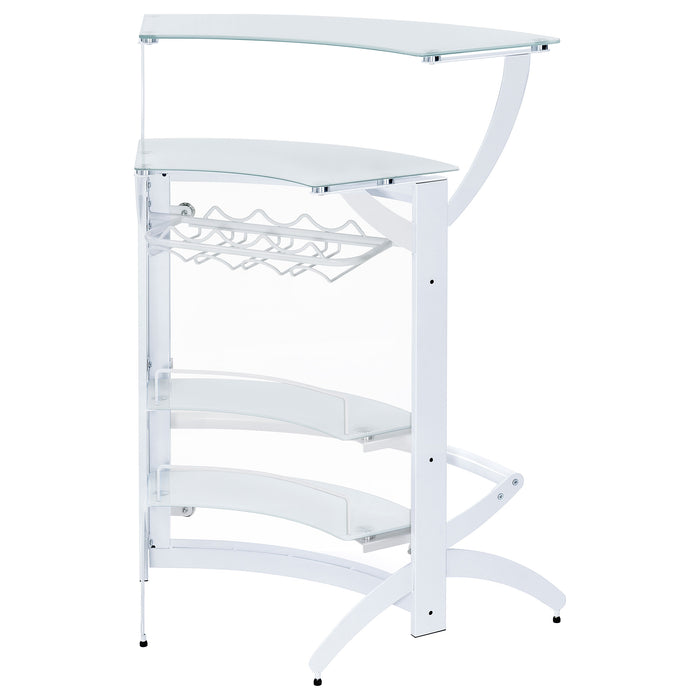 Dallas 2-shelf Curved Freestanding Home Bar Cabinet White