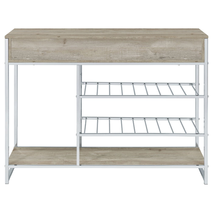 Melrose 2-drawer Home Bar Storage with Wine Rack Grey