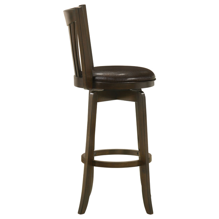 Lambert Wood Pub Height Swivel Bar Chair Dark Cherry