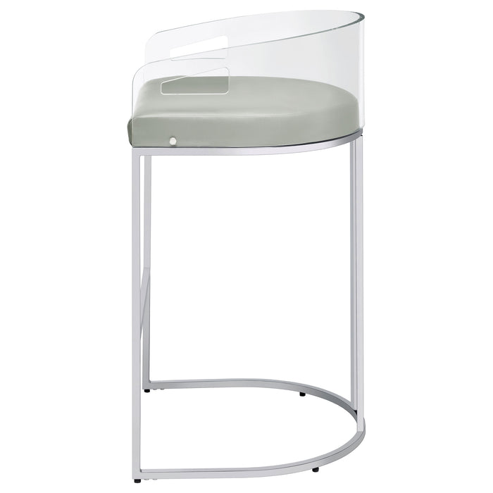 Thermosolis Clear Acrylic Bar Chair Chrome (Set of 2)