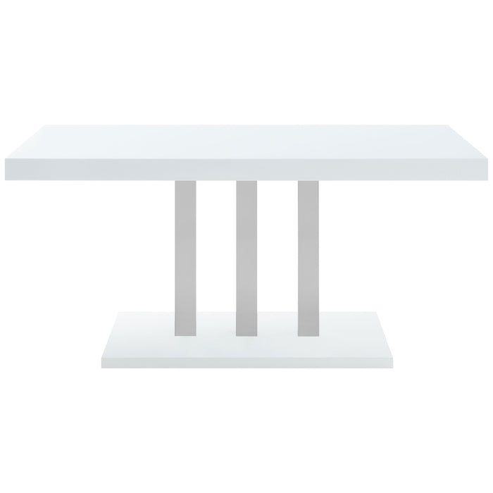 Brooklyn Rectangular 63-inch Dining Table White High Gloss