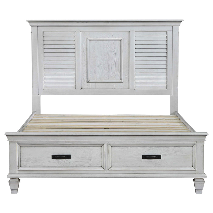 Franco 4-piece Queen Bedroom Set Distressed White