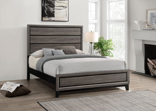 Watson Wood Queen Panel Bed Grey Oak