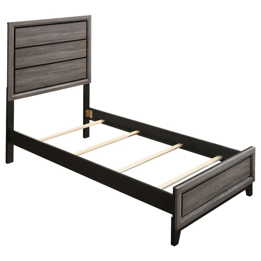 Watson Wood Twin Panel Bed Grey Oak