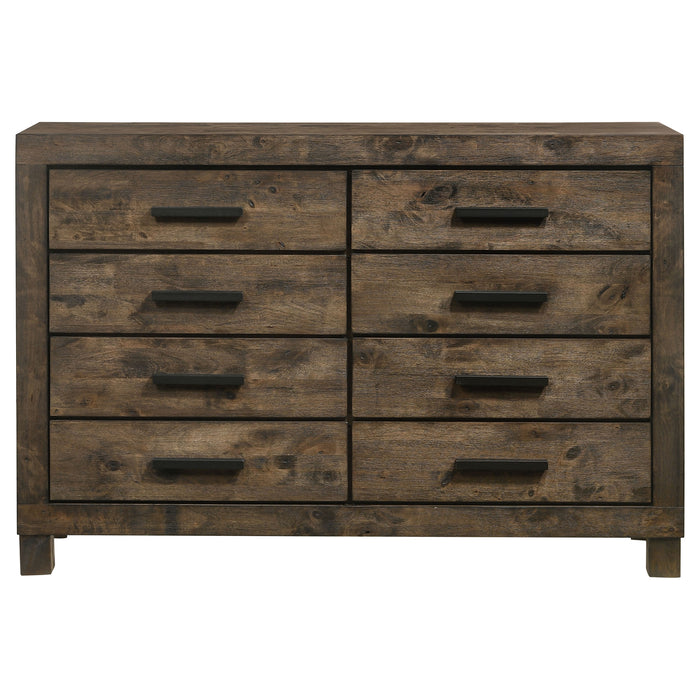 Woodmont 8-drawer Dresser Rustic Golden Brown