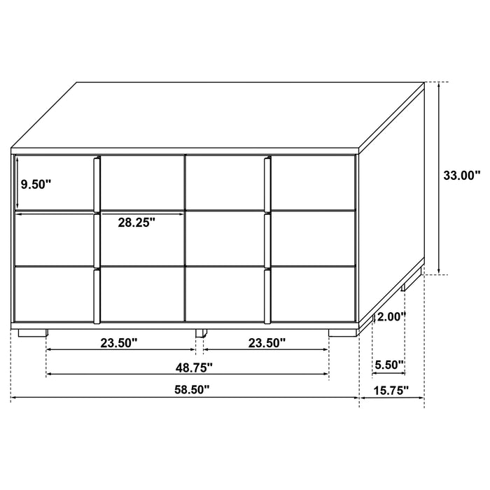 Marceline 6-drawer Dresser Black