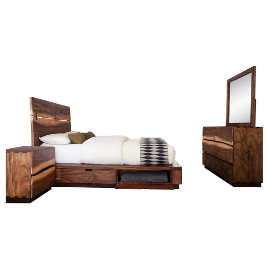 Winslow 4-piece Eastern King Bedroom Set Smokey Walnut