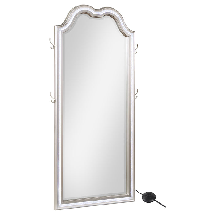 Evangeline Full Length LED Light Floor Mirror Silver Oak