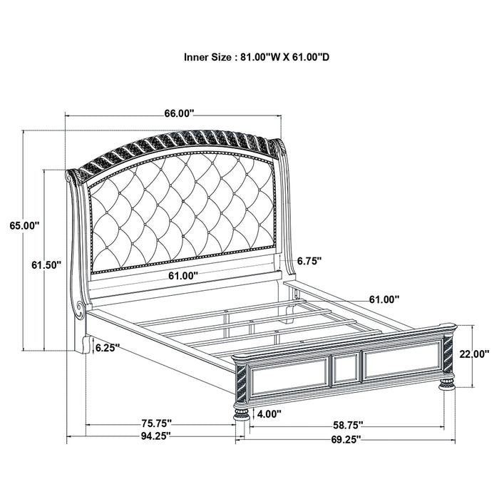 Emmett Wood Queen Sleigh Bed Walnut