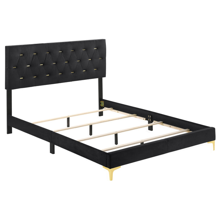 Kendall Upholstered Eastern King Panel Bed Black