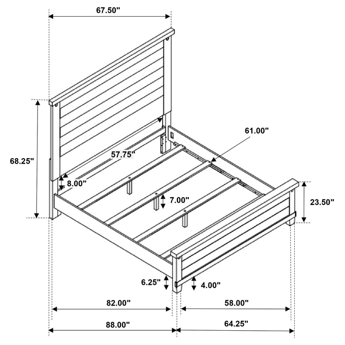 Lilith Wood Queen Panel Bed Distressed White