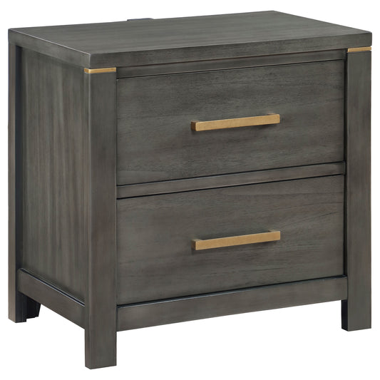 Kieran 2-drawer Nightstand Grey