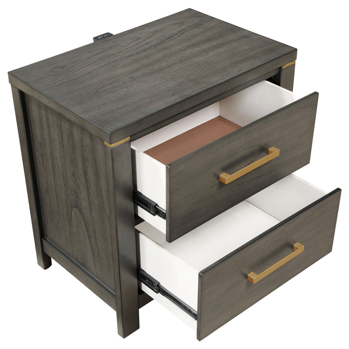 Kieran 2-drawer Nightstand Grey