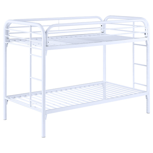 Morgan Metal Twin Over Twin Bunk Bed White