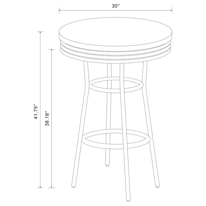 Retro Round 30-inch 1950's Bistro Pub Height Bar Table White