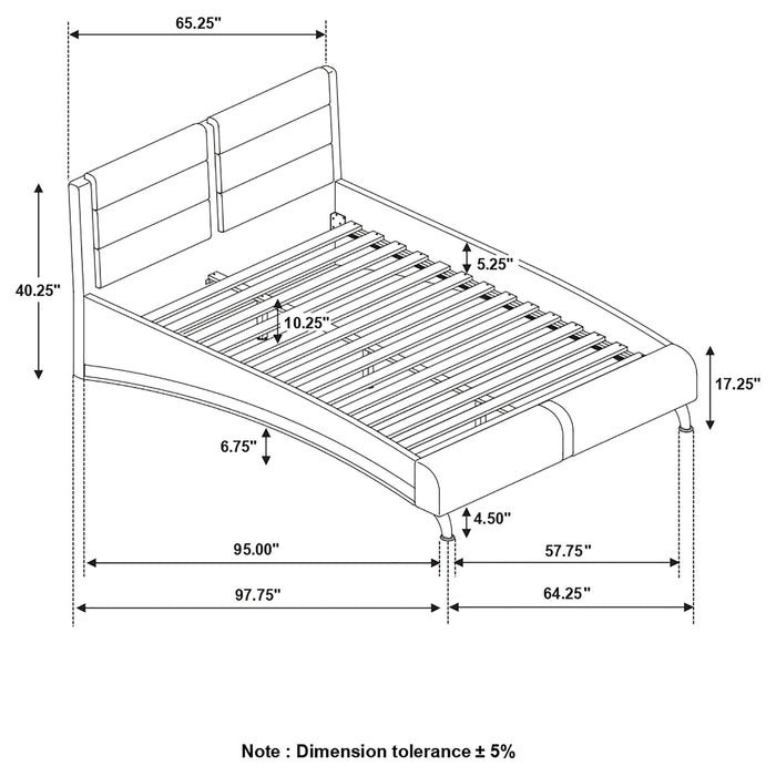 Jeremaine Upholstered Queen Sleigh Bed Black