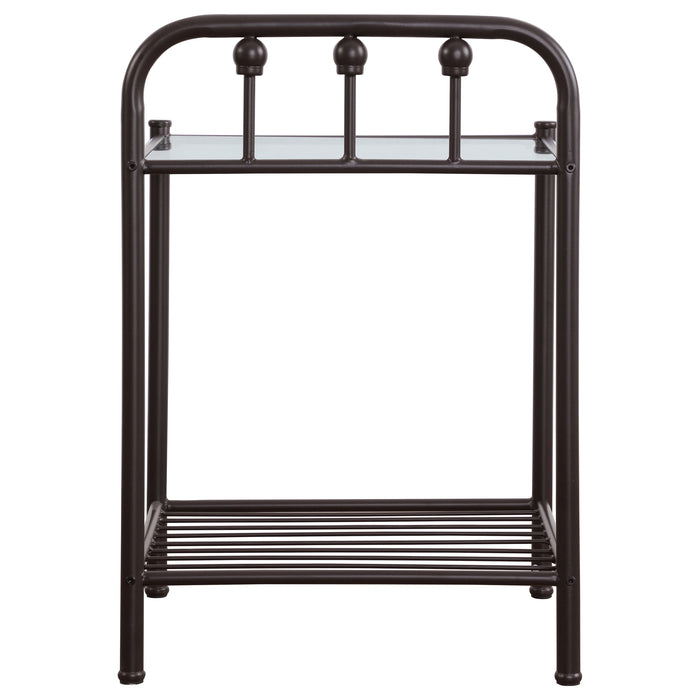 Livingston Metal 1-shelf Nightstand Dark Bronze