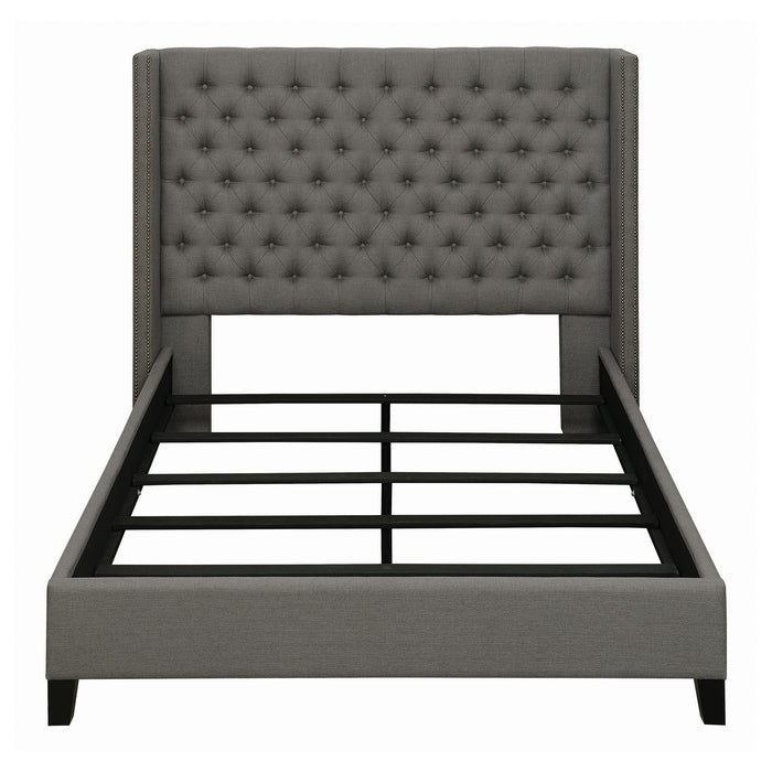 Bancroft Upholstered California King Wingback Bed Grey