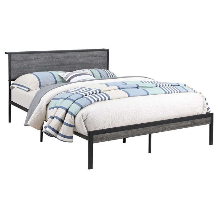 Ricky Metal Full Panel Bed Grey