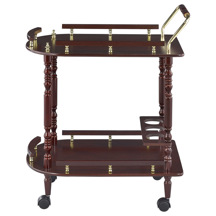 Palmer 2-tier Rectangular Wood Bar Cart Merlot