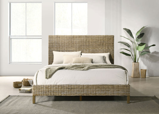 Zyla Wood Queen Panel Bed Kubu Grey