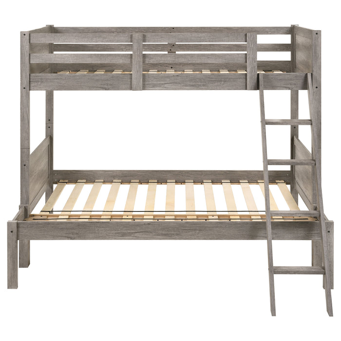 Ryder Wood Twin Over Full Bunk Bed Weathered Taupe