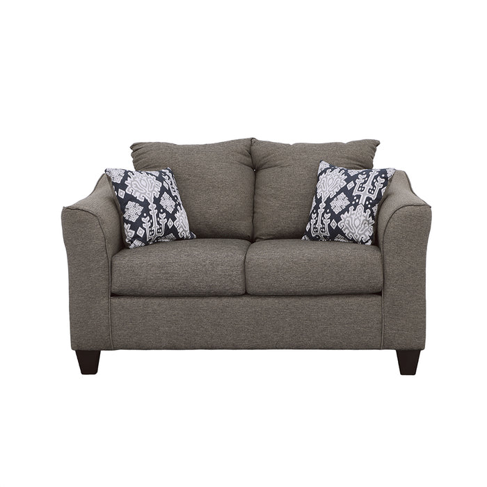 Salizar Upholstered Flared Arm Loveseat Charcoal Grey