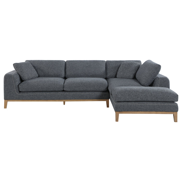 Persia Upholstered Track Arm Sectional Sofa Grey