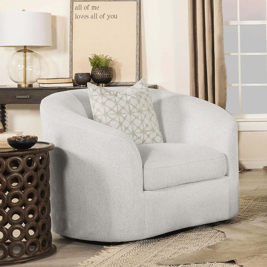 Rainn Boucle Upholstered Sloped Arm Accent Chair Latte