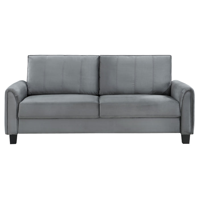 Davis Upholstered Rolled Arm Sofa Grey