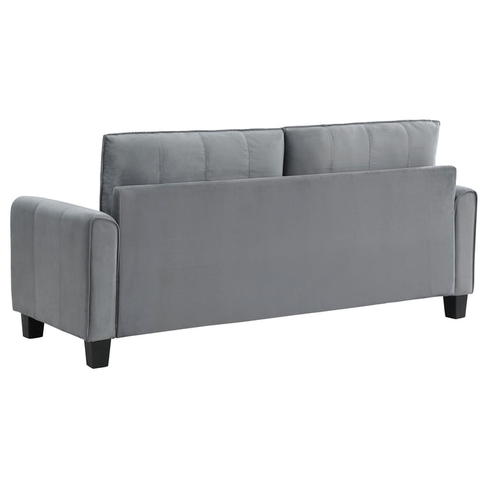 Davis 2-piece Upholstered Rolled Arm Sofa Grey