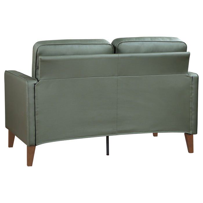 Jonah Upholstered Track Arm Loveseat Green