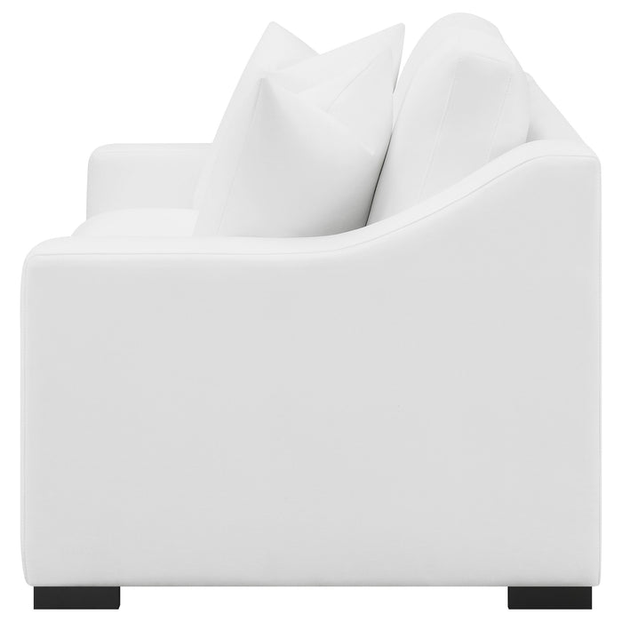 Ashlyn Upholstered Sloped Arm Loveseat White