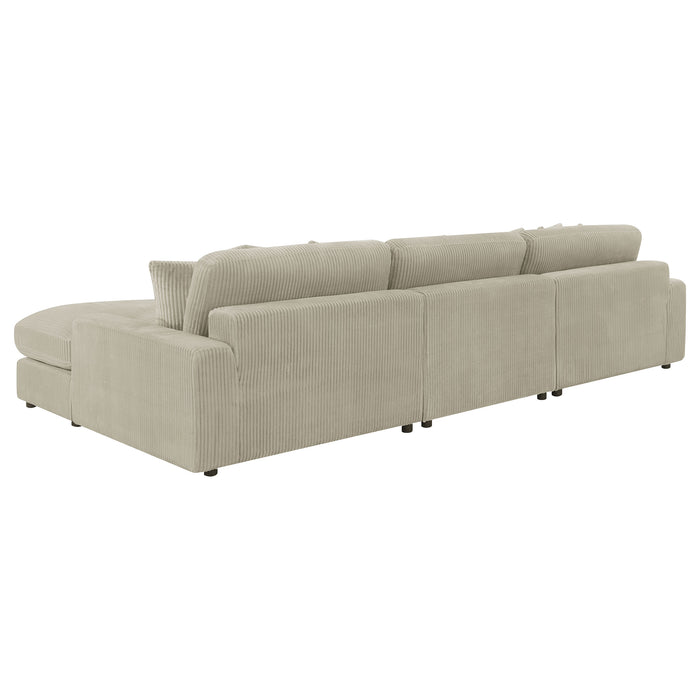 Blaine Upholstered Reversible Chaise Sectional Sofa Sand