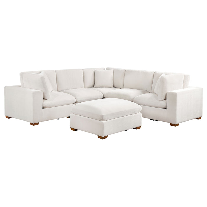 Lakeview 6-piece Upholstered Modular Sectional Sofa Ivory