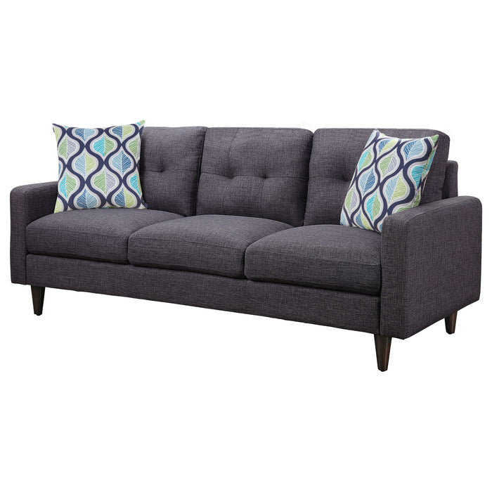 Watsonville Upholstered Track Arm Tufted Sofa Grey