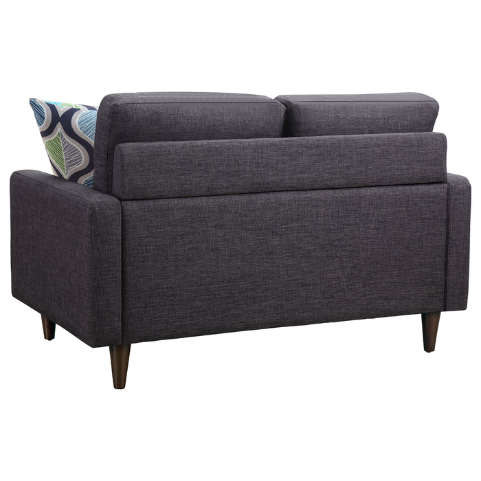 Watsonville Upholstered Track Arm Tufted Loveseat Grey