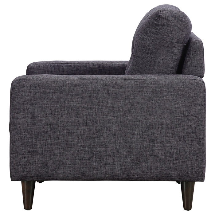 Watsonville Upholstered Track Arm Tufted Accent Chair Grey