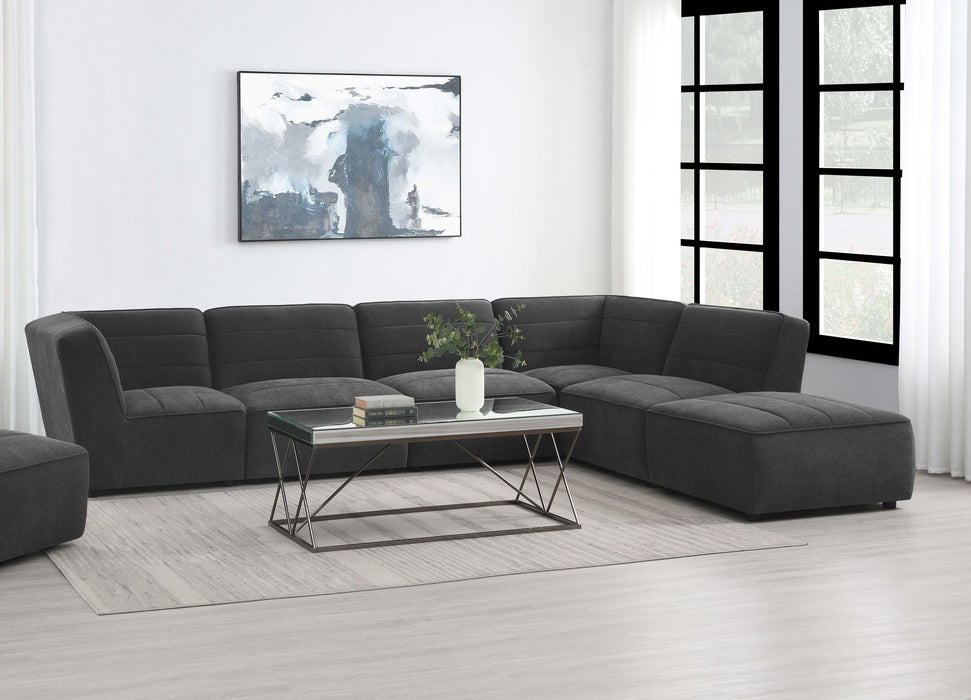 Sunny 6-piece Upholstered Modular Sectional Sofa Charcoal