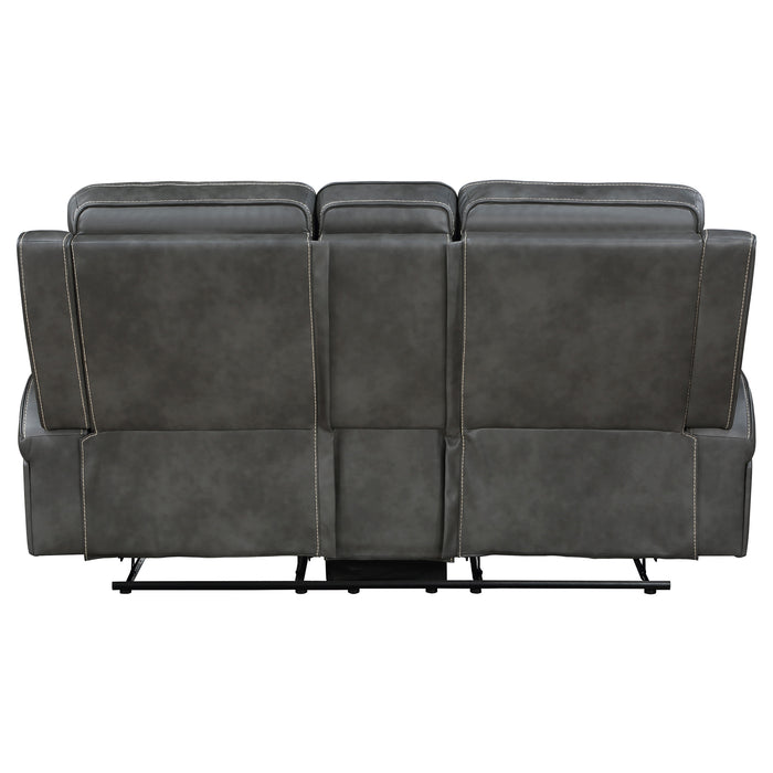 Raelynn Upholstered Track Arm Motion Loveseat Grey