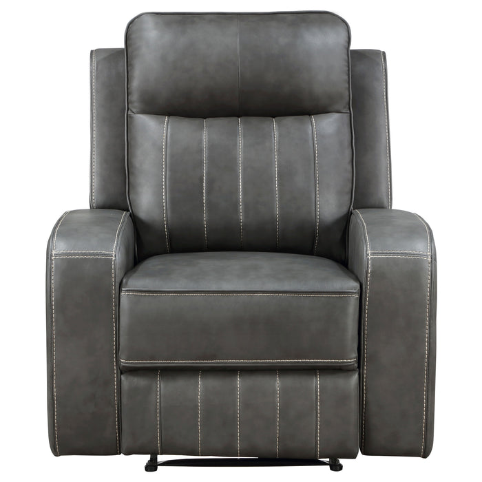 Raelynn Upholstered Track Arm Recliner Grey