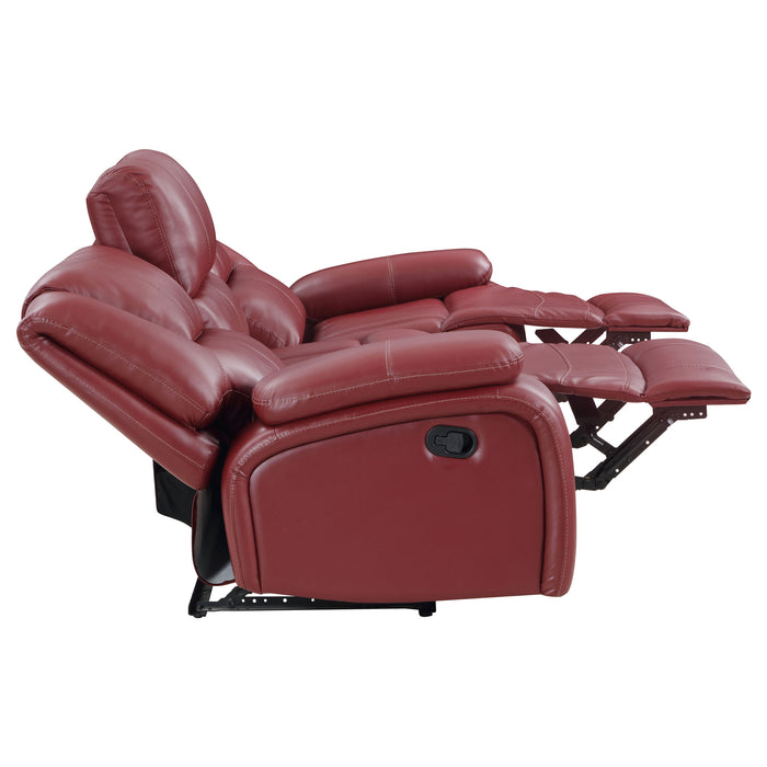 Camila 3-piece Upholstered Reclining Sofa Set Red