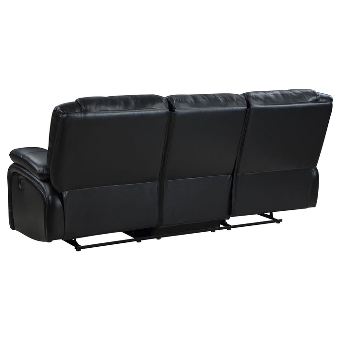 Camila 3-piece Upholstered Motion Reclining Sofa Set Black