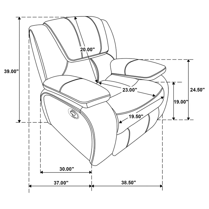 Camila Upholstered Glider Recliner Chair Black