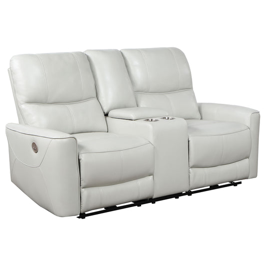 Greenfield Upholstered Power Reclining Loveseat Dove Grey