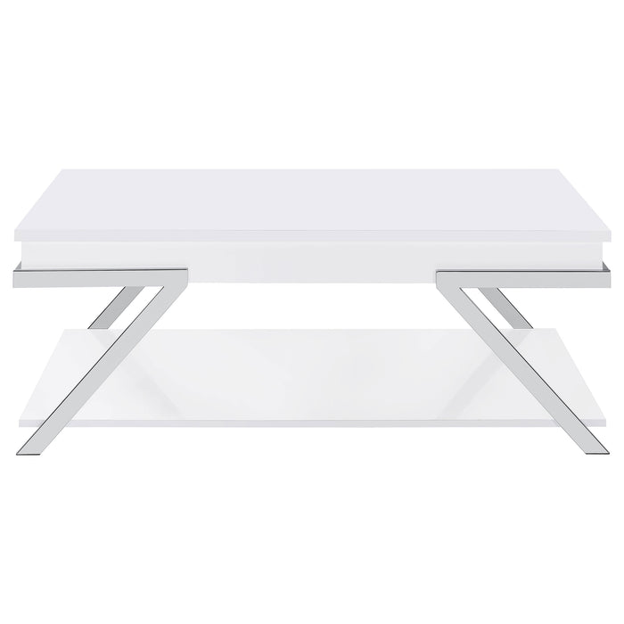 Marcia Rectangular Lift Top Coffee Table White High Gloss