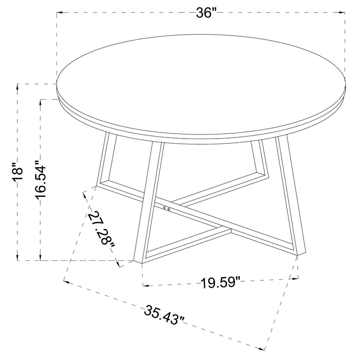 Hugo Round Faux Marble Coffee Table White and Matte Black