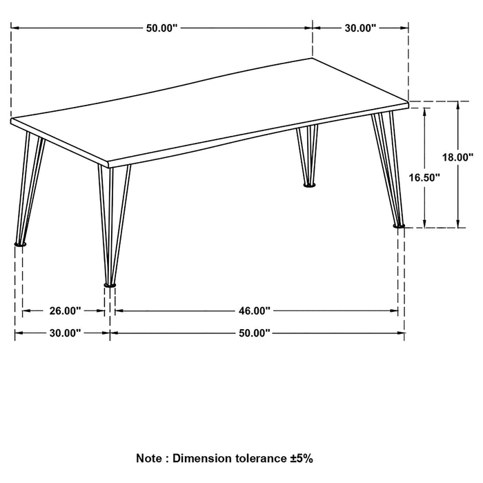 Zander Rectangular Wood Top Coffee Table Natural Brown